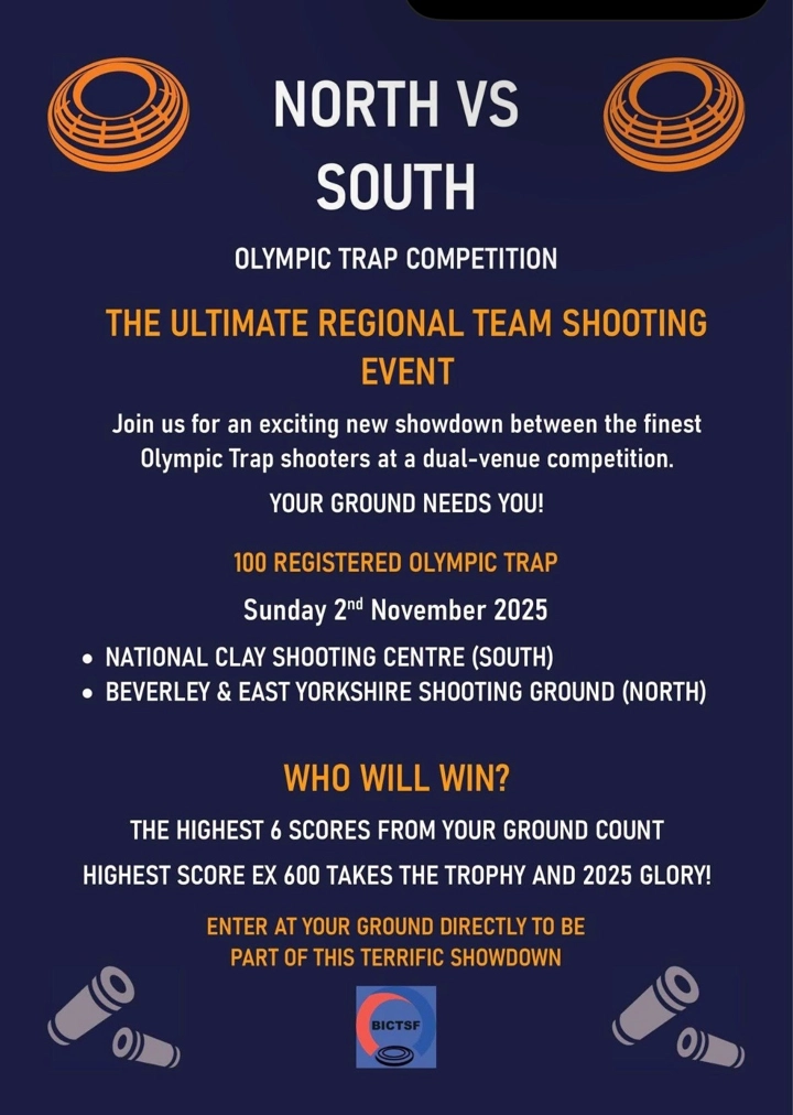 Sunday 2nd November, 2025 - North vs. South Olympic Trap